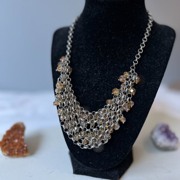 Beaded Gold-toned Necklace - Picture 4 of 5